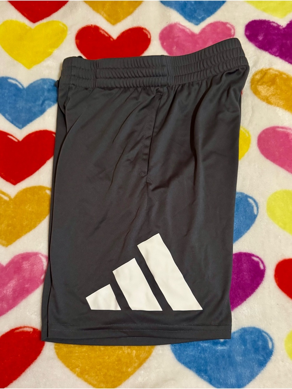 Boy’s adidas Men's Gray Athletic Shorts with White Logo
